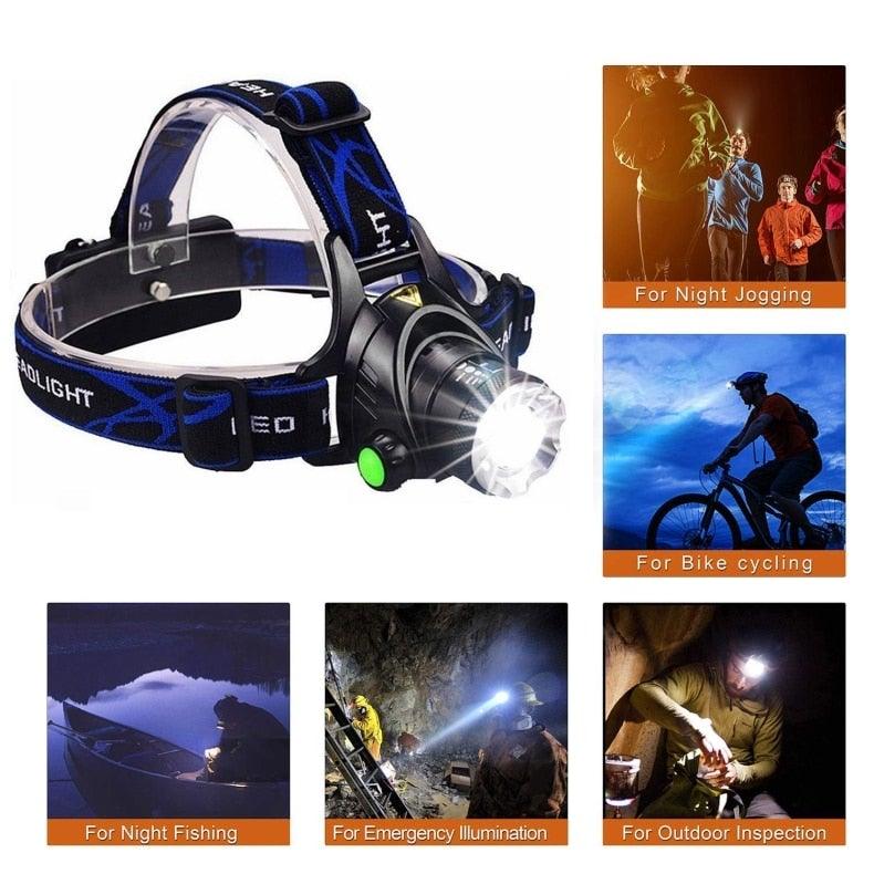 Clear Water Trading Co. — Ultra‑Bright USB‑Rechargeable Waterproof Headlamp (Zoomable Outdoor Torch)