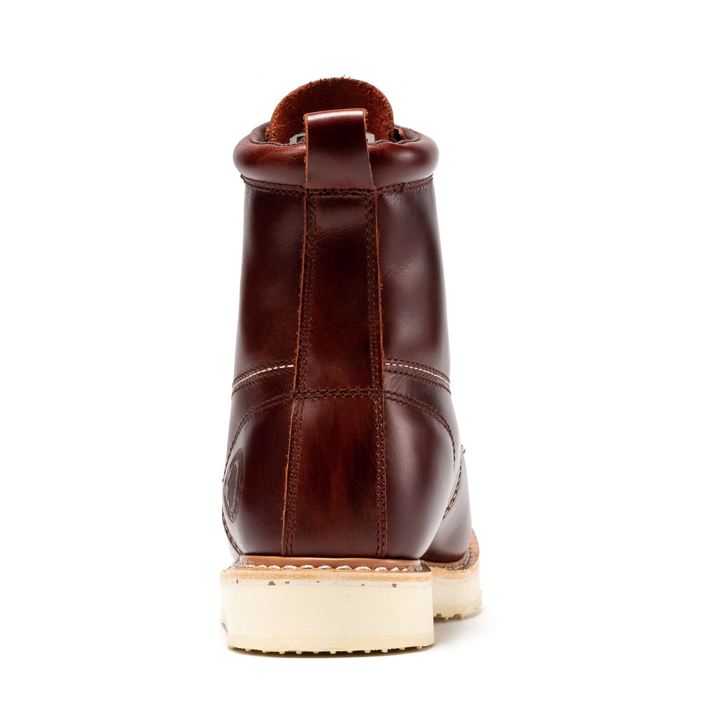 Bottes de travail pour homme à semelle compensée de 6 po – ROCKROOSTER Norwood à embout souple, brun cerise