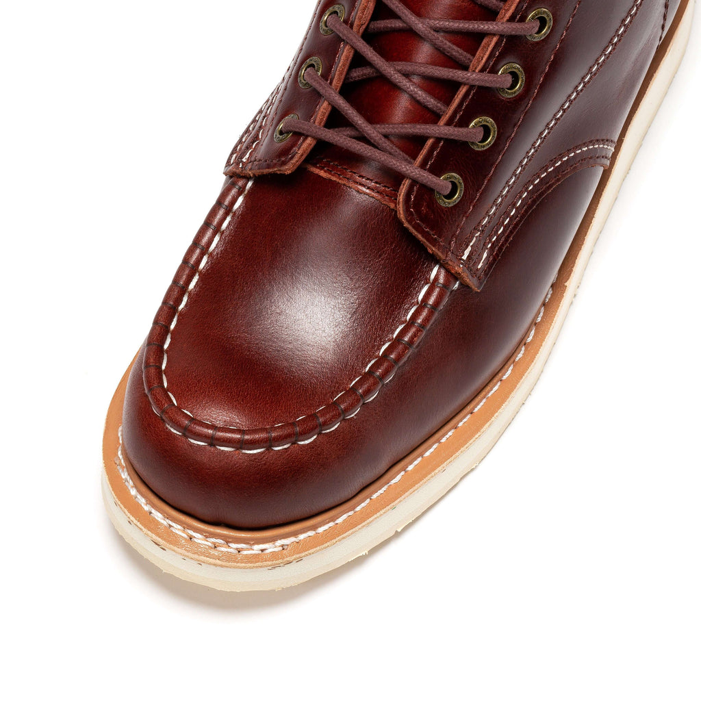Bottes de travail pour homme à semelle compensée de 6 po – ROCKROOSTER Norwood à embout souple, brun cerise