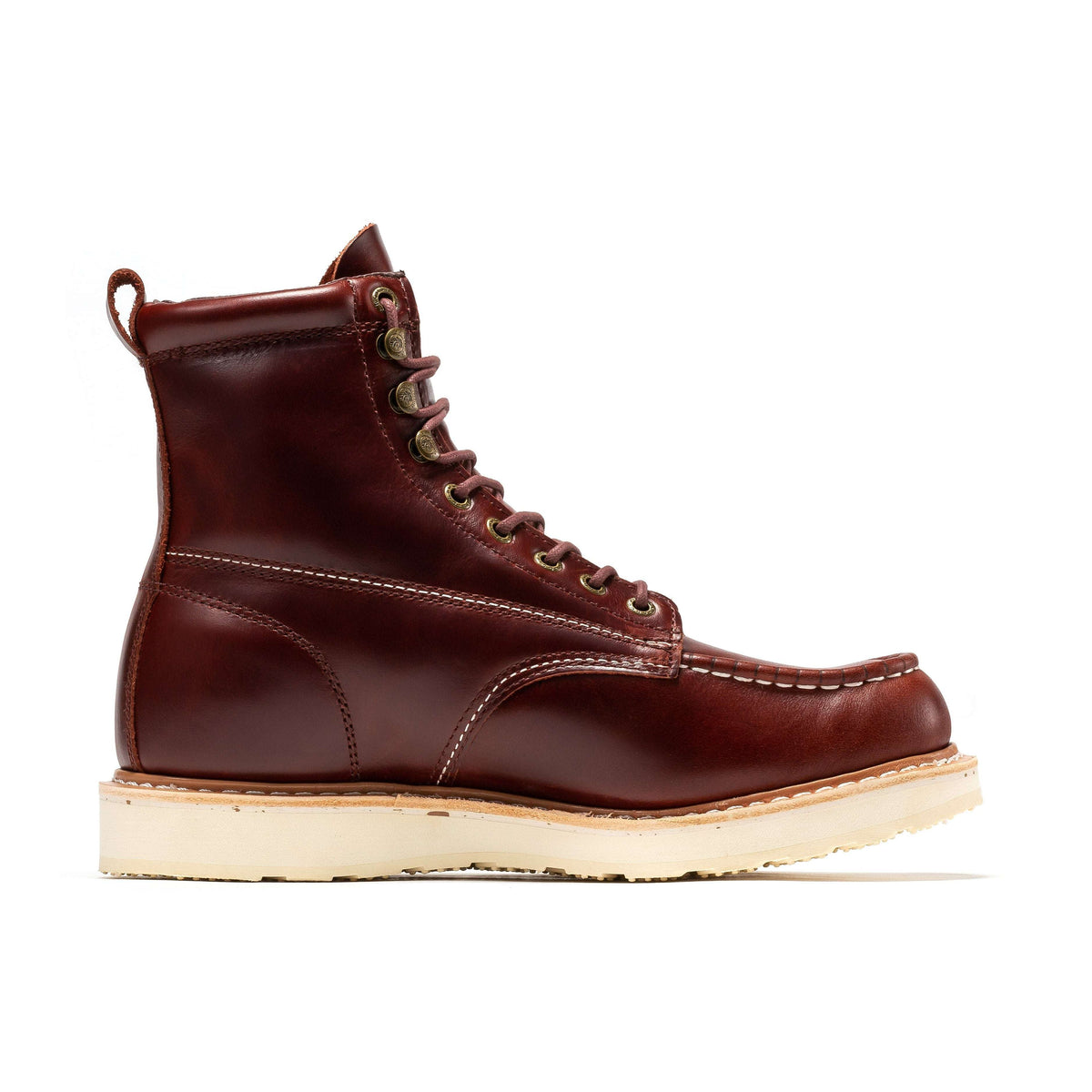 Men's 6" Wedge Sole Work Boots – ROCKROOSTER Norwood Soft Toe, Cherry Brown