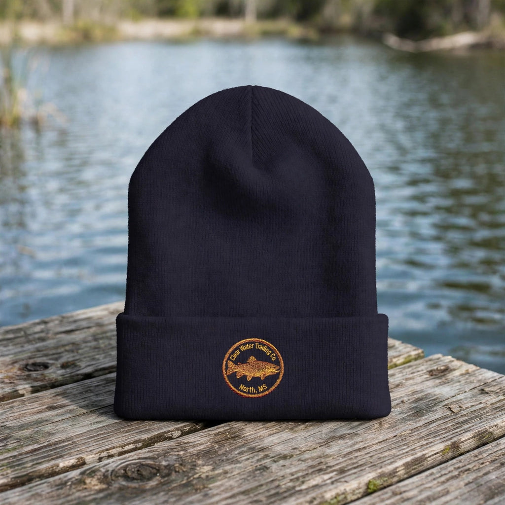 Trout Badge Cuffed Beanie — Clear Water Trading Co.