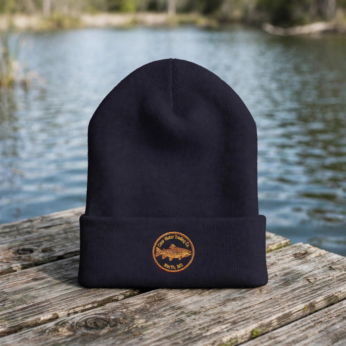 Trout Badge Cuffed Beanie — Clear Water Trading Co.