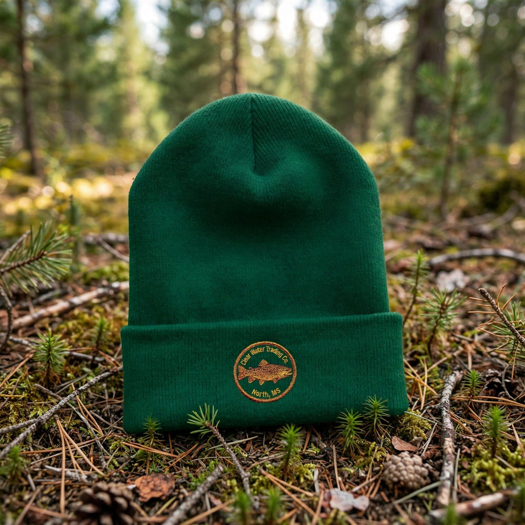 Trout Badge Cuffed Beanie — Clear Water Trading Co.
