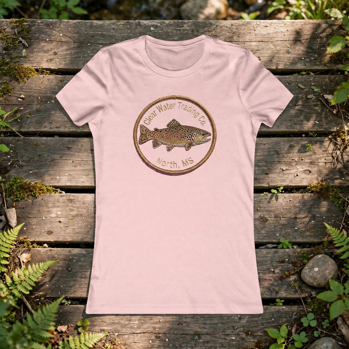 Women's Trout Badge Tee — Clear Water Trading Co.