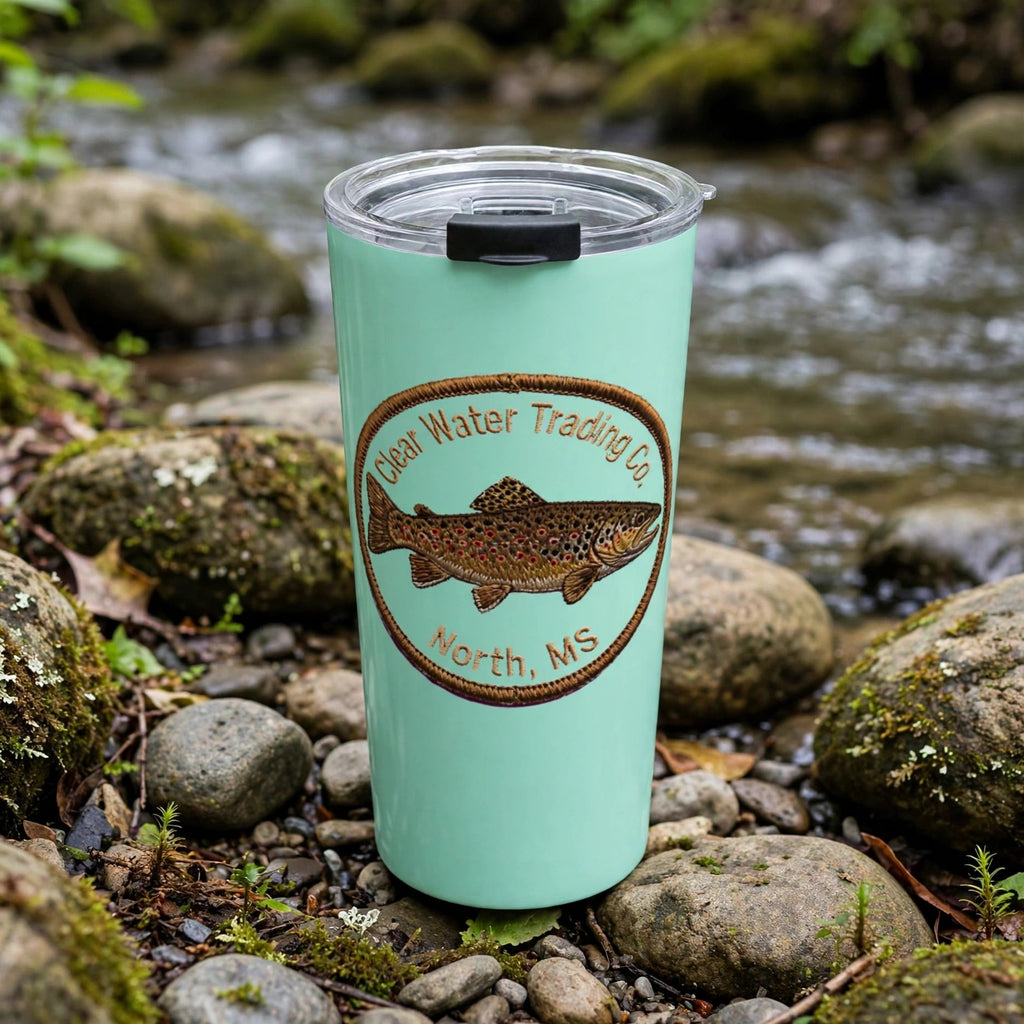 Trout Badge Tumbler 20oz — Clear Water Trading Co.