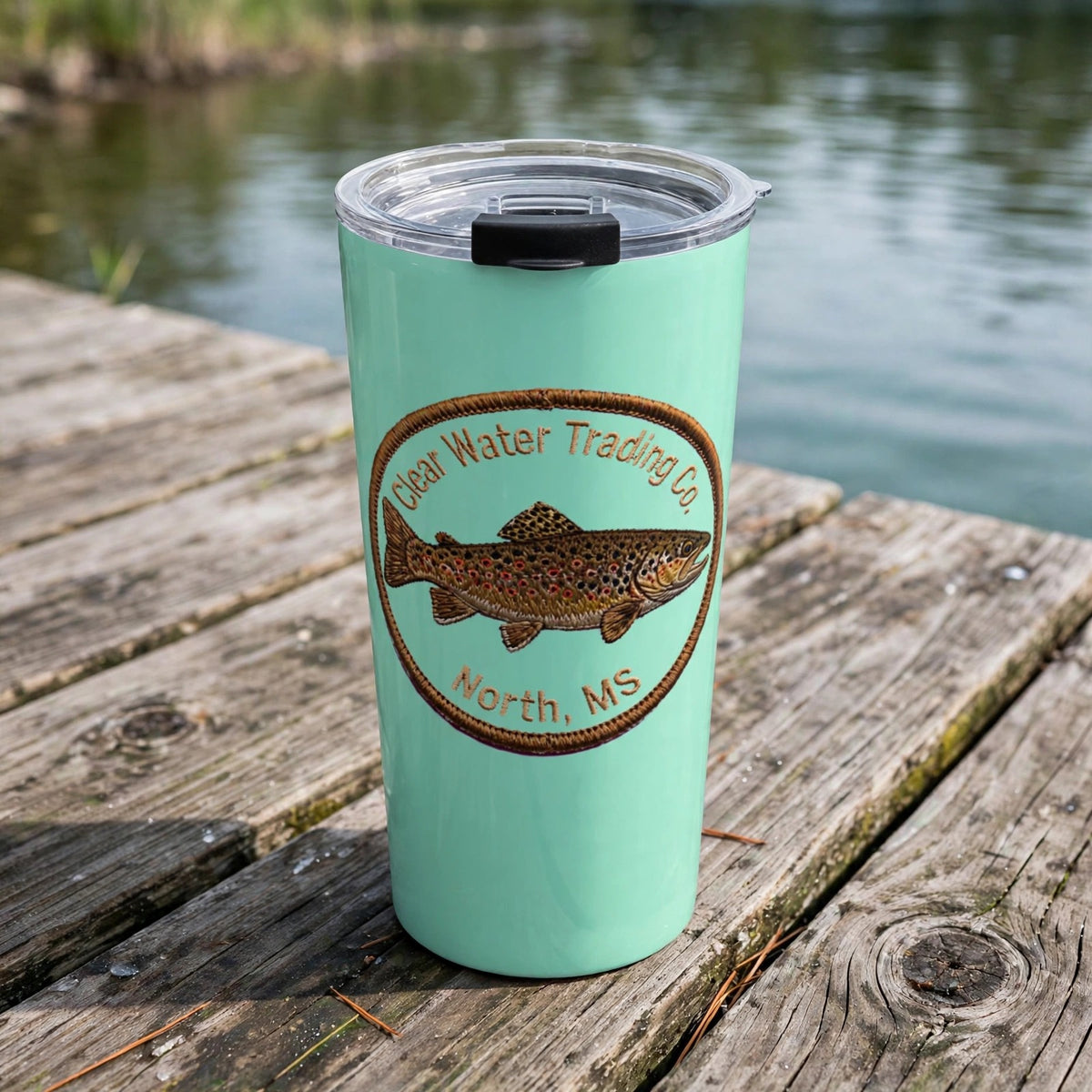 Trout Badge Tumbler 20oz — Clear Water Trading Co.